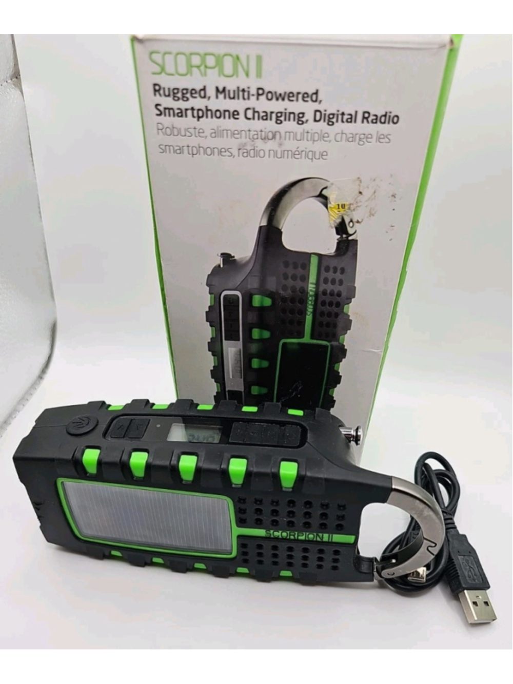 Eton Scorpion II Rugged Multipowered Portable Smartphone Charging & Radio In Box